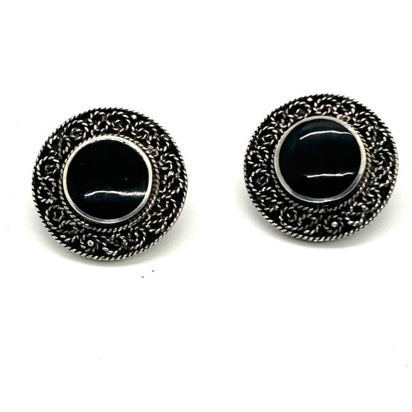Vintage Sterling Silver Pierced Earrings Norwegian Design Mark ND 925 12.8 Gram - Picture 11 of 11